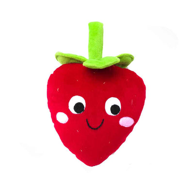 Strawberry plush toy for dogs