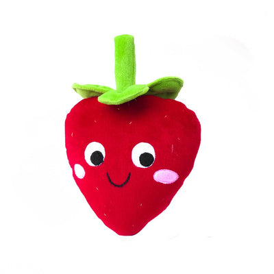 Strawberry plush toy for dogs